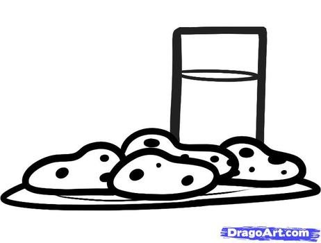 How To Draw Christmas Cookies Milk And Step By