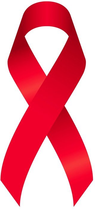 red ribbon as a symbol as a picture for clipart