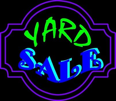 garage sale on a black background
