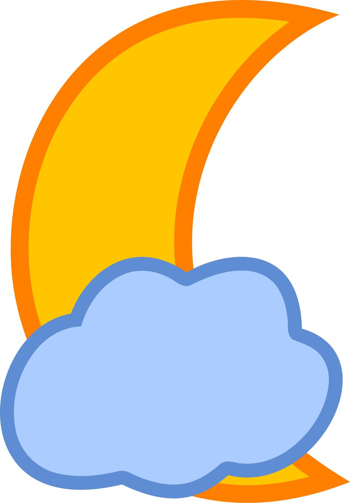 Clipart of the moon with cloud