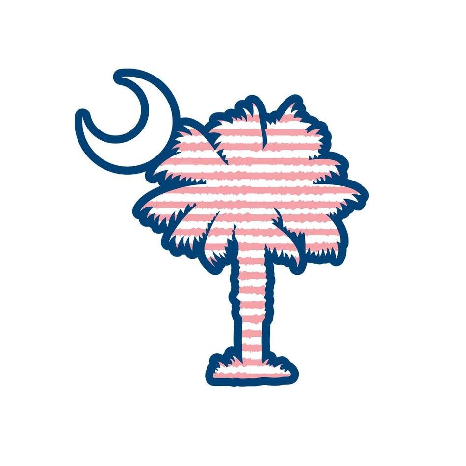 graphic image of the moon above a palm tree