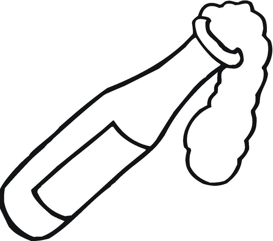 bottle with a foamy drink as a picture for clipart