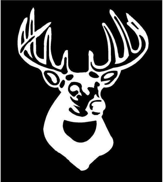 White Deer Head Vinyl Decals