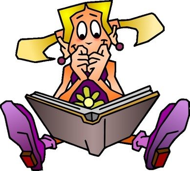drawing of a girl with a book