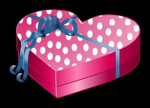 pink heart shaped gift box