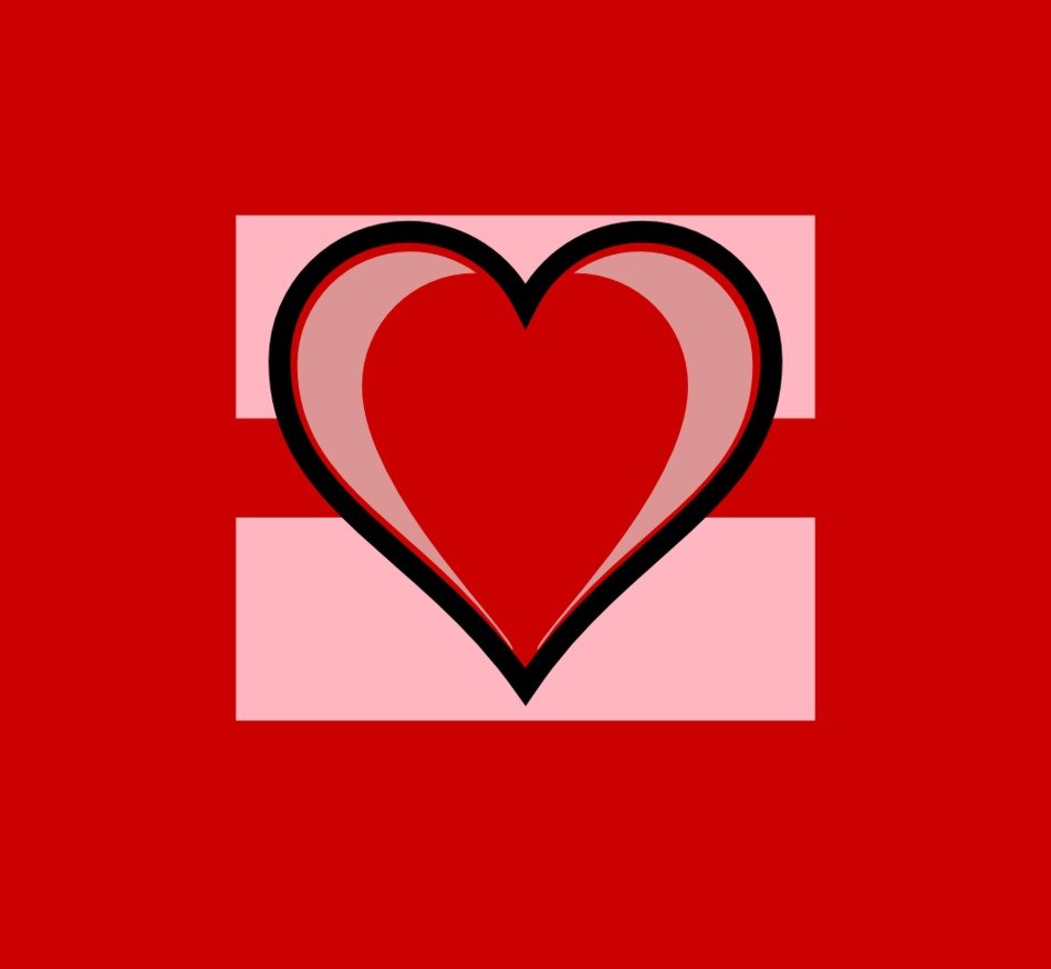 drawn heart on equal sign