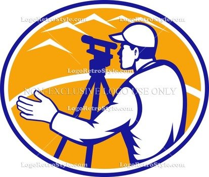 Surveying Civil Geodetic Engineering Service Logo Retro Style