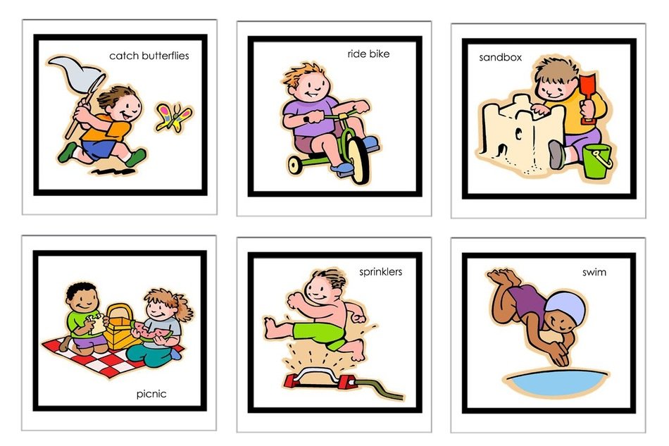Clip Art of the summer activities
