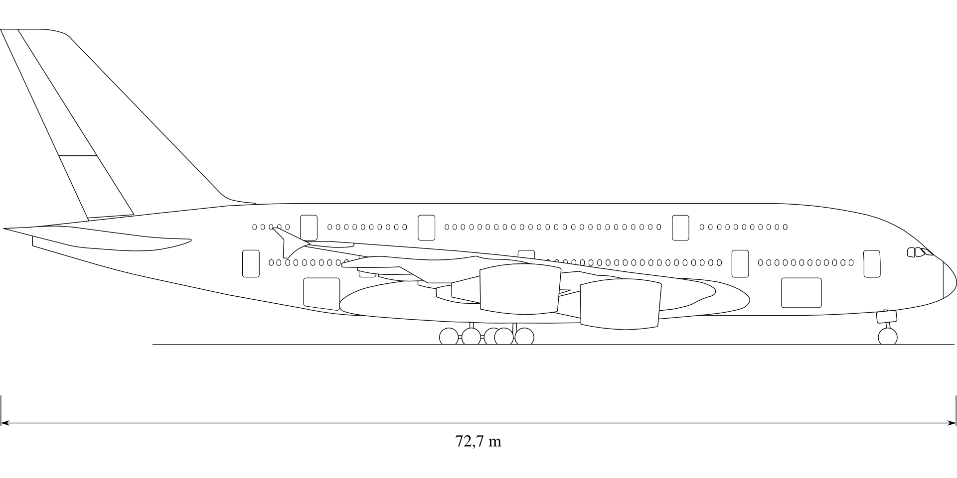 Airbus a380 profile drawing free image