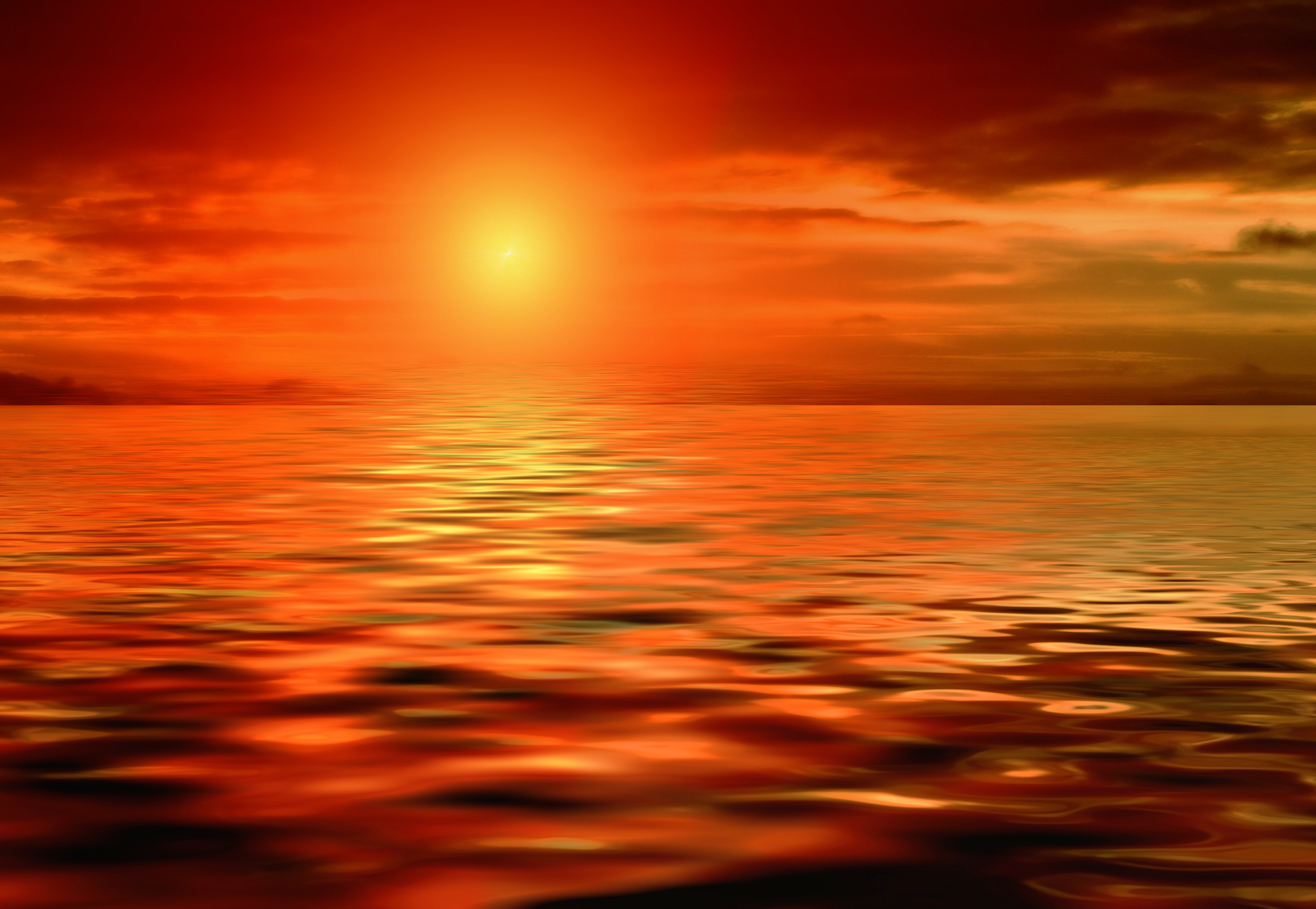Отражение Солнца В Воде