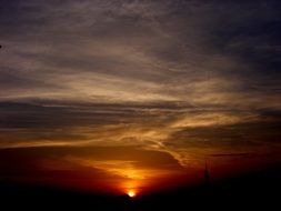 sun cloud in the evening