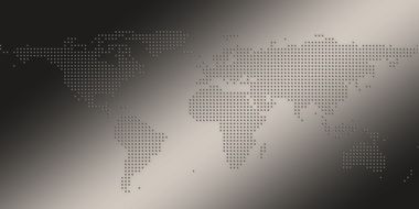 black and white image of a world map