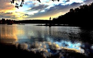 sunset on the lake summer
