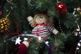 soft toy on the Christmas tree