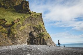 Iceland green coast cliffs