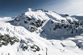 snow on the mountain top