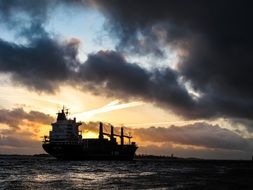 freight tanker on ocean