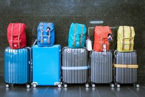 Colorful luggage and suitcases