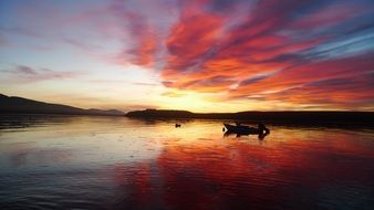 sunset colors on the river