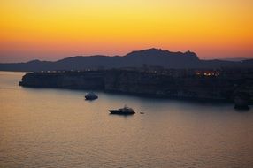 corsican peaceful beach sunset