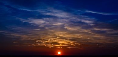 colorful glossy sky at sunset