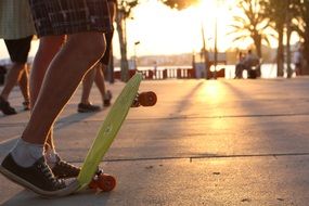 skateboard on the beach