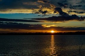 Panorama picture of Sea at the sunset in clouds