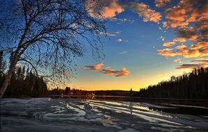 thaw and sunset