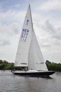 boat with white sails in sport