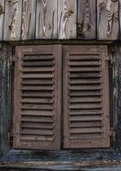 window of the old hut in the mountains