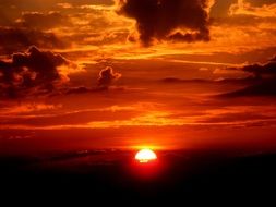 Clouds in the setting sun