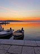 Boats at the sunset