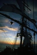 Photo of marine ship at the sunset