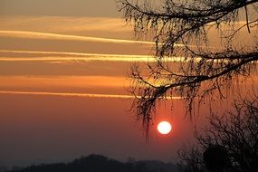 bright evening sky at dusk