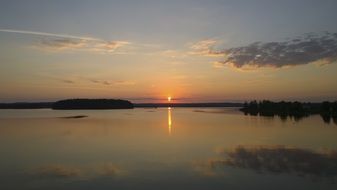 sunset summer clouds finland evening lake