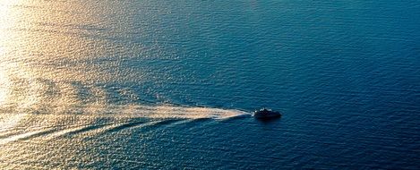 Aerial view with the ship in Spain