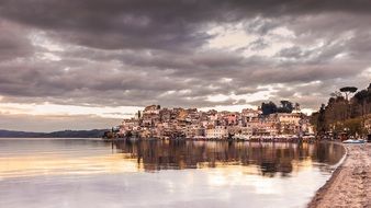 Italy sunset on the lake