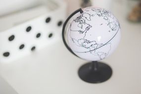 black white small globe