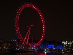 Ferris wheel in London at night