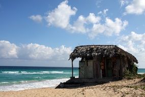 hut on the beach in cuba