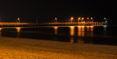 view of the beach at night