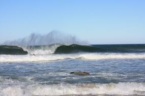 Waves on the beach in south africa