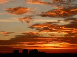 orange sunset over singapore