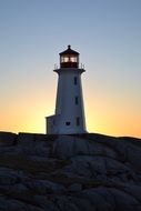 Lighthouse in Scotland at the sunset light