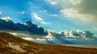 cloudy winter sky over the beach