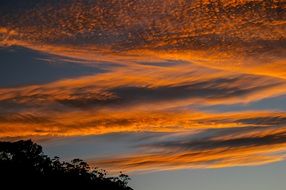 Picturesque orange sky at sunset