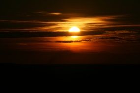 stunning red sunset in the sky