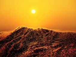 Glitter sand in desert