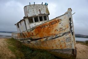 Stolen old boats pacific ocean bay area beach
