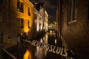 water canal in amsterdam at night
